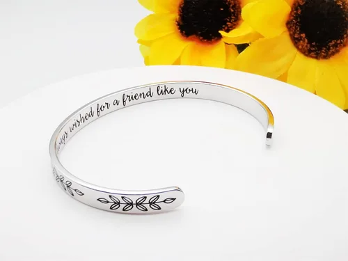 Miniatura 45 de Pulseras inspiradoras para mujer, joyería de acero inoxidable, con refranes, pulsera motivacional con mensaje oculto, pulseras grabadas para mejor