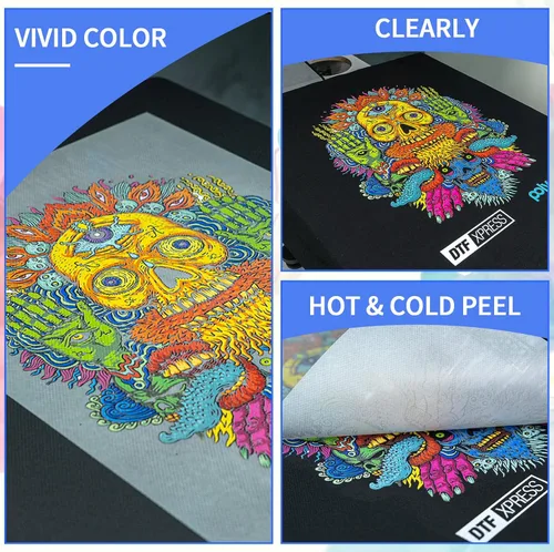 Miniatura 7 de GOZYE Película de transferencia DTF de alta calidad, 100 hojas de papel de transferencia de calor PET para impresión directa a película en camisetas