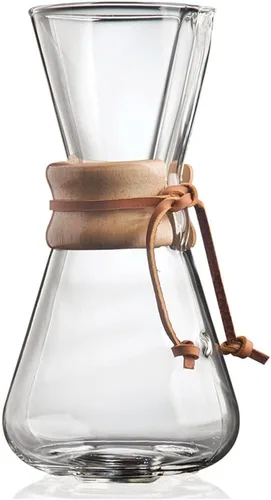 Chemex Cafetera de vidrio para verter - Serie clásica - 3 tazas - Embalaje exclusivo