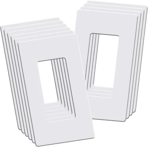 Miniatura 16 de Placas de Pared Decorativas sin Tornillos de 2 Interruptores, Cubiertas de Tomacorrientes Decorativas, Tamaño Estándar 4.68" x 4.74" Placa