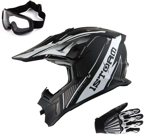 Miniatura 13 de 1Storm - Casco de motocross para adultos BMX MX ATV Dirt Bike Downhill Mountain Bike, estilo de carreras H637
