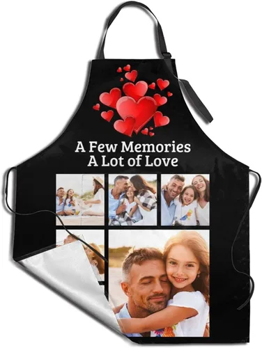 Miniatura 2 de EAQ Delantales personalizados para mujeres y hombres, delantales personalizados con foto personalizada para cocinar, servir, cafetería Delantal