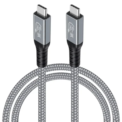 Miniatura 10 de Duttek Cable corto USB C a USB C de 40 Gbps, 1.6 pies/19.7 in, soporta 100 W PD, video de 8K a 60 Hz, trenzado de nailon, para iPhone 15, portátil