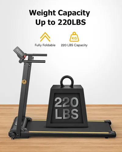 Miniatura 7 de UREVO Treadmill with Standing Desk Workstation, Walking Pad Treadmills for Home Office, Under Desk Compact Design Treadmill with HIIT Programs, Negro