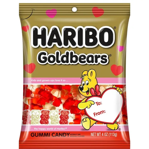Miniatura 6 de Haribo - Gomitas para el día de San Valentín, sabores de frutas surtidos, regalo de dulces de temporada con sección de para/desde, 4 onzas