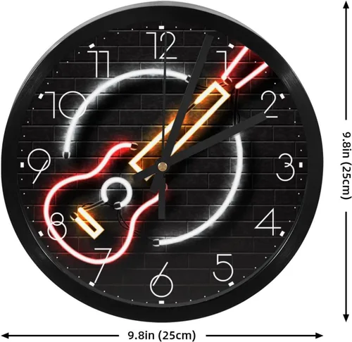 Miniatura 4 de Reloj de pared decorativo de cuarzo silencioso sin tictac, funciona con pilas, reloj redondo de 10 pulgadas, decoración del hogar para cocina, sala