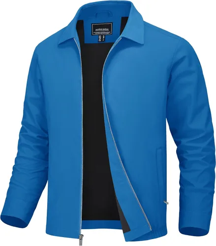 Miniatura 10 de MAGNIVIT Chaquetas ligeras para hombre, cortavientos ligeros, con cremallera completa, elegante, abrigo de golf, negocios, trabajo, vestido casual