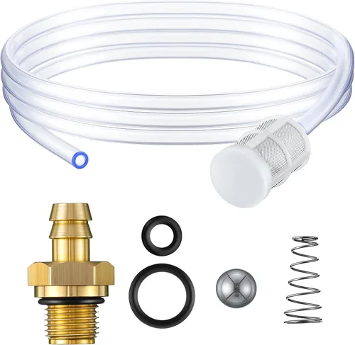 Miniatura 7 de Enhon Kit de inyector químico de tubo de sifón, manguera de sifón para lavadora a presión con filtro, kit de inyector de jabón químico compatible