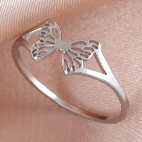 Miniatura 2 de Anillo de declaración de promesa de cumpleaños y Navidad de acero inoxidable, Metal, Zirconia cúbica