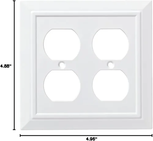 Miniatura 6 de Franklin Placa de pared/placa para interruptores/funda, simple, de arquitectura clásica, de bronce, Blanco, W35242-PW-C