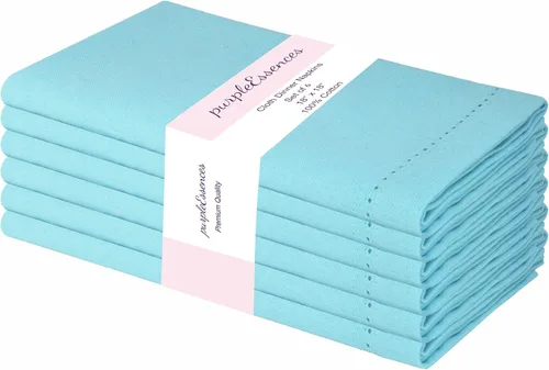Miniatura 29 de PurpleEssences Juego de 6 servilletas de tela de vainica, 100% algodón, suaves, duraderas, lavables, ideales para bodas, Navidad, vacaciones