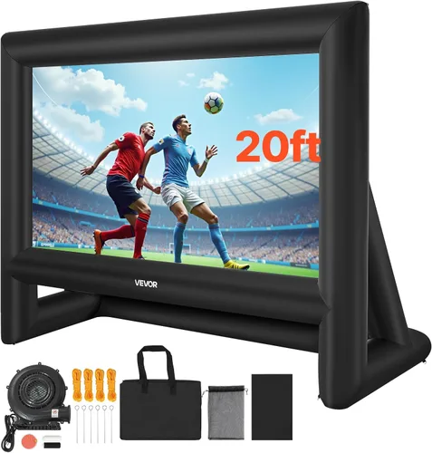 Miniatura 13 de VEVOR Pantalla de cine inflable, pantalla de proyector inflable de 16 pies para exteriores con soplador y bolsa de transporte, proyección