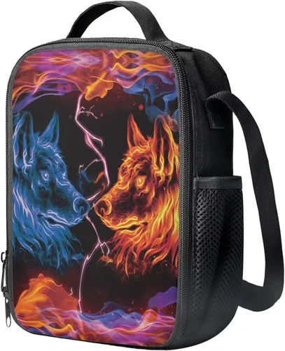 Miniatura 2 de ZFRXIGN Lonchera de lobo para niños y niños, bolsa de almuerzo aislada, bolsa térmica Bento, bolsa de almuerzo para niños y adultos, picnic
