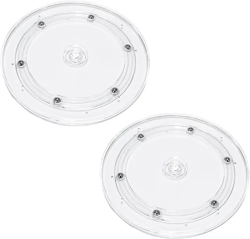 Miniatura 8 de 4 Piezas Negro 2 pulgadas Acrílico Lazy Susan Organizador Giratorio de Mesa con Rodamientos - Placa Giratoria Redonda para Estante de Especias
