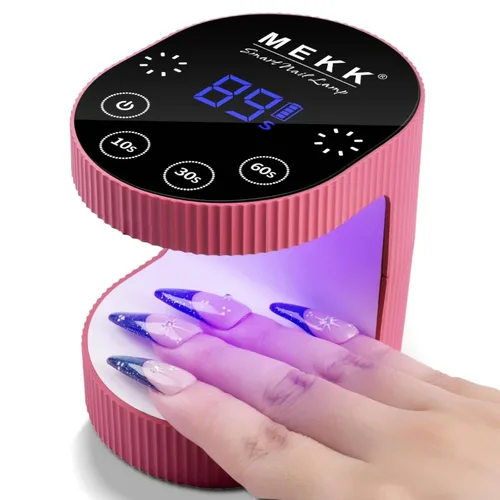 Miniatura 12 de MEKK Mini luz UV inalámbrica para uñas de gel – Mini lámpara de uñas LED UV recargable de 24 W con control táctil y sensor automático, pequeña