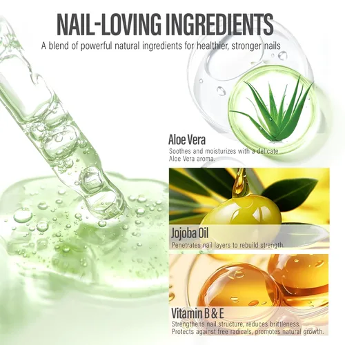 Miniatura 3 de CHUCHU Fortalecedor de aceite para cutículas de uñas, tratamiento hidratante de reparación de aroma de aloe vera, jojoba natural vitamina B y E