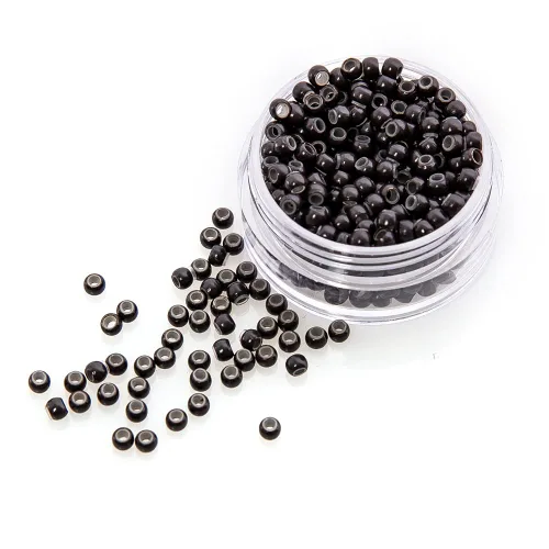Miniatura 14 de 500 cuentas de extensión de cabello con micro anillo con forro de nano silicona para extensiones de cabello humano con punta nano de Negro