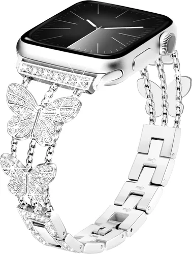 Miniatura 14 de Banda Mariposa Compatible con Correas de Apple Watch de 40mm 41mm 42mm (S11/10) 38mm iWatch SE Series 11 10 9 8 7 6 5 4 3, Correas delgadas