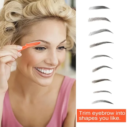 Miniatura 7 de HFATMOS 12 maquinillas de afeitar para cejas, multiusos, herramientas exfoliantes de dermaplaning, afeitadora de cejas con cubierta protectora