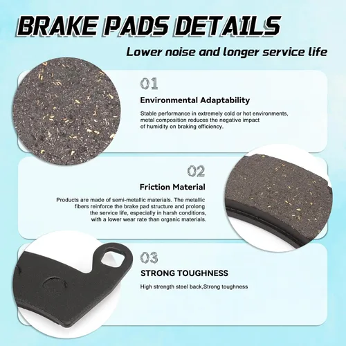 Miniatura 6 de 2 pastillas de freno delanteras o traseras para Polaris Ranger 500 EFI 570 800 RZR 1000 General 4 EPS 900 XP Ranger Diesel 700 4x4 Crew EV Sportsman
