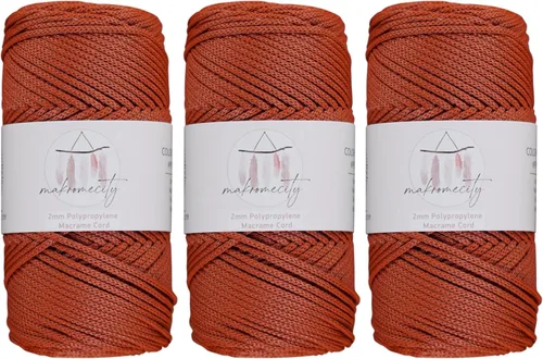 Miniatura 17 de Makromecity, Cordón de macramé de poliéster de 2 mm x 38 m (125 yardas) 2 mm de polipropileno, cordón de macramé para crochet, bolsas de macramé