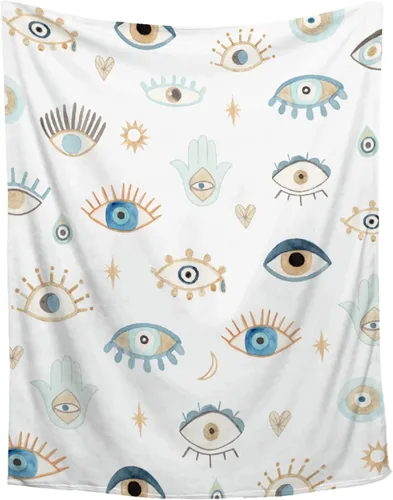 Miniatura 9 de Manta contra el mal de ojo para recién nacidos, manta de envoltura ultra suave, manta energética, de felpa, ligera, acogedora y transpirable, manta