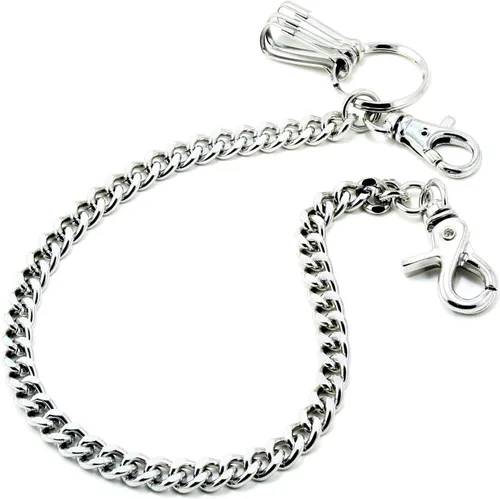 Double K Basic Strong Strap Biker Trucker Key Jean Wallet Chain (17"/21") SLV/BLK CS146MLT