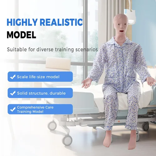 Miniatura 4 de Maniquí médico para entrenamiento – Maniquí de enfermería de tamaño real femenino de 5.4 pies, maniquí de cuidado del paciente de cuerpo completo