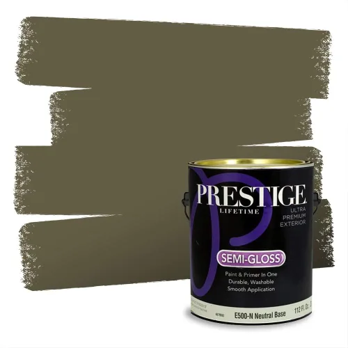 Miniatura 62 de Prestige Paints - Pintura exterior e imprimación en uno, 1 galón, plano, compatibilidad comparable con el color menta «Whipped Mint» de Behr