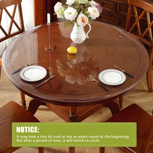 Miniatura 2 de OstepDecor - Protector de mesa redondo transparente de 30 pulgadas, cubierta de mesa transparente gruesa, mantel de mesa redondo de PVC impermeable