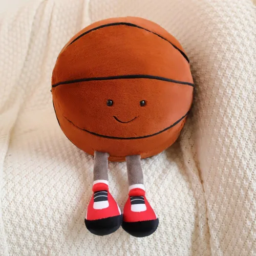 Miniatura 4 de Almohada de peluche de fútbol y baloncesto de 12 pulgadas, pelotas deportivas de peluche, muñeca de felpa creativa de baloncesto/fútbol, cojín suave