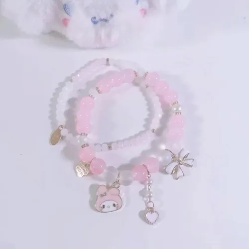 Miniatura 4 de INENIMARTJ Kawaii Bracelets Set Crystal Beads Bracelet Cute Cartoon Elastic Beaded Pearl Bracelets Jewelry for Girls Women Bff Friendship Gift