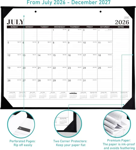 Miniatura 4 de Calendario de Escritorio 2026 - Calendario de Escritorio Grande de 12 Meses 2026, Ene.2026 - Dic.2026, 22" x 17", Calendario de Escritorio 2026