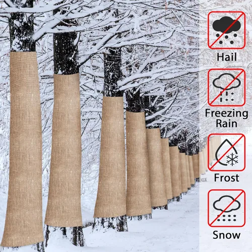 Miniatura 3 de Cubiertas de Arpillera Natural para Plantas Protección contra Heladas, Mantas de Arpillera de Invierno contra Heladas para Plantas de Árboles
