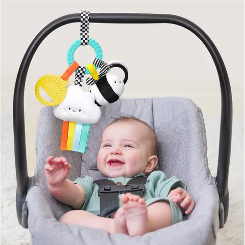 Miniatura 2 de Itzy Ritzy Juguete de Actividad para la Dentición - Juguete de Dentición Infantil Bitzy Busy Ring con Anillo Trenzado y Juguetes Colgantes, Incluye