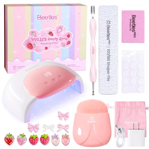 Miniatura 9 de Beetles - Lámpara de uñas LED UV, luz de uñas blanca caramelo con 3 temporizadores de 30/60/90 segundos y pantalla de cuenta regresiva para esmalte