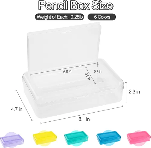 Miniatura 2 de Meiikun Caja de lápices, Cajas de lápices de gran capacidad 2 compartimentos, estuche rígido con tapa a presión, caja organizadora de almacenamiento