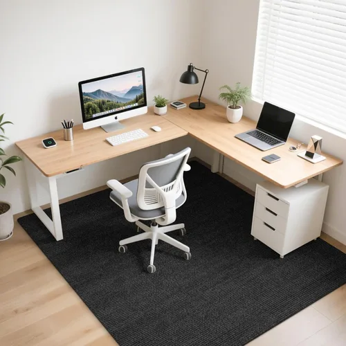 Miniatura 16 de Alfombrilla para silla de oficina para suelo de madera dura y baldosas, alfombrilla para silla de computadora, protector de piso antideslizante