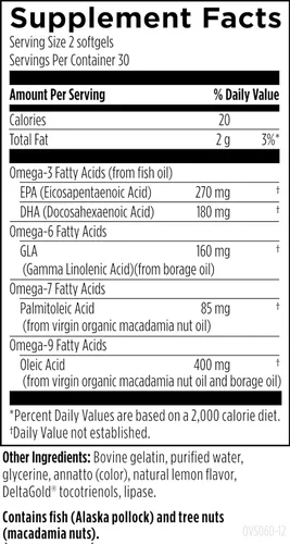 Miniatura 3 de Designs for Health OmegAvail Synergy - Complejo Omega para adultos - Omega 3-6-7-9 ácidos grasos de borraja y aceite de macadamia + aceite