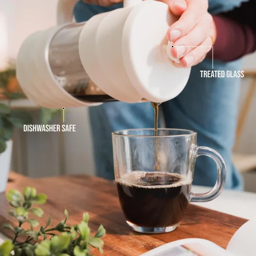 Miniatura 4 de ANGORA BRANDS Yunie - Cafetera de prensa francesa de 34 onzas, prepara café rico y té en cualquier lugar, cafetera portátil para cocina, viajes