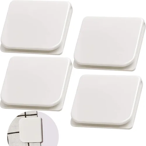Miniatura 9 de Jetec 2 clips de cortina de ducha para forro, clip autoadhesivo para cortinas de protección contra salpicaduras, soportes de cortina resistentes al