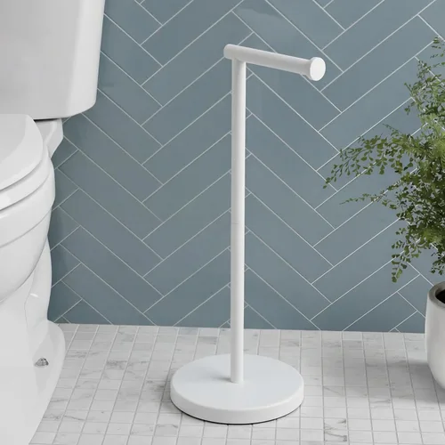 Miniatura 18 de KES Soporte de papel higiénico de 26 pulgadas de alto (versión más grande), soporte de rollo de papel higiénico independiente con base pesada