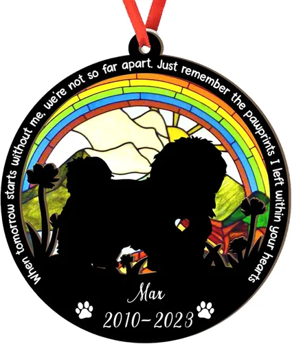 Miniatura 56 de Adorno personalizado para atrapasoles de sabueso afgano, adorno de Navidad de sabueso afgano, regalo para perro amante, sabueso afgano conmemorativo