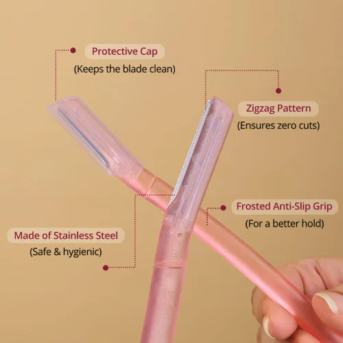 Miniatura 3 de Carmesi Maquinilla de afeitar facial para mujer, depilación facial sin dolor y precisión, para pelusas de melocotón, cejas, barbilla y labio