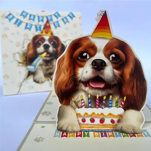 Miniatura 21 de Tarjeta de cumpleaños de perro Beagle 3D emergente – Felicitación de feliz cumpleaños para los amantes de los perros – Tarjeta desplegable