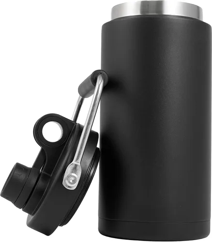 Kerilyn Jarra aislada de medio galón con asa, acero inoxidable de 64 onzas, botella de agua grande de doble vacío para bebidas calientes y frías,