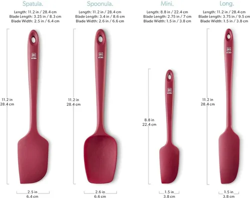 Miniatura 5 de DI ORO Juego de espátulas de silicona – Espátulas de cocina de goma para hornear, cocinar y mezclar – Resistente al calor a 600 °F y libre de BPA