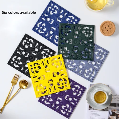 Miniatura 5 de Salvamanteles para platos calientes, ollas y sartenes, almohadillas calientes cuadradas para cocina, alfombrillas resistentes al calor para encimera