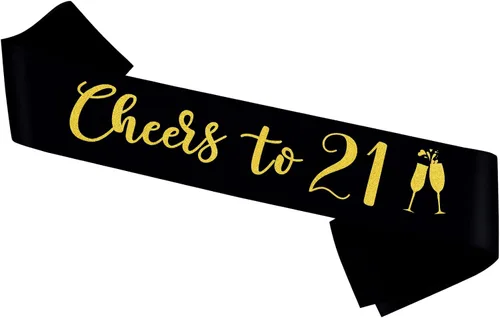 Miniatura 13 de Banda con texto en inglés "Cheers to 20", banda de oro negro con texto en inglés "It's My 20th Birthday" para mujeres y hombres, regalos de feliz 20