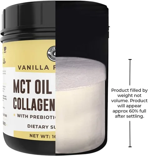 Miniatura 5 de MCT - Aceite en polvo con fibra de acacia y péptidos de colágeno, proteína de colágeno prebiótica, 0.35 onzas de MCT de cocos, crema de café keto